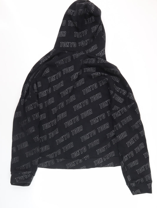 Motel Men's Black Hooded Jacket, Size L - City Style