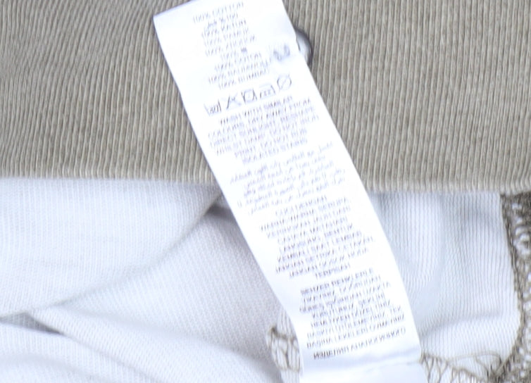 Brand and care label for RJR.John Rocha boys’ brown hoodie 8-9 years henley style
