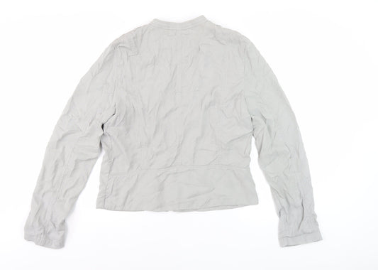 GAP Men's Grey Basic Jacket L Tall Zip Stand-Up Collar