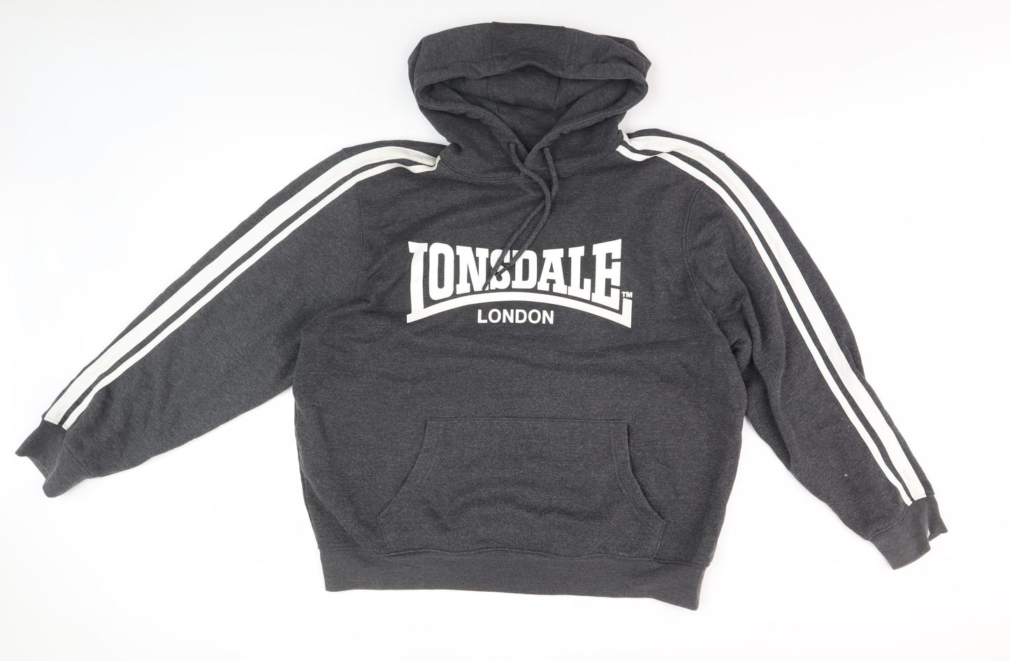 Lonsdale Men's Black Hoodie Large Pullover with Logo