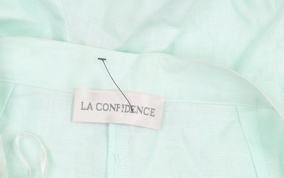 La Confidence Women's White Linen Trousers M