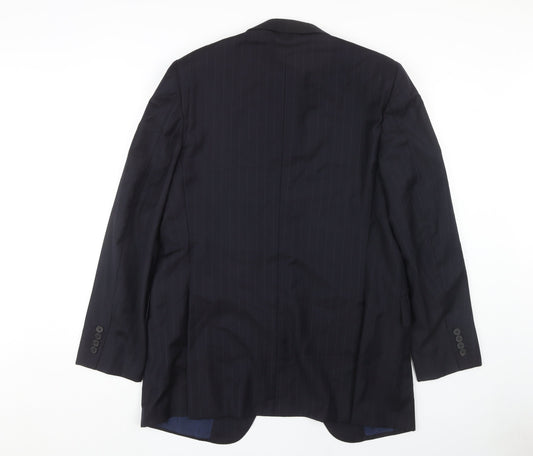 Dunhill Men's Blue Striped Suit Jacket UK 46 Regular Fit