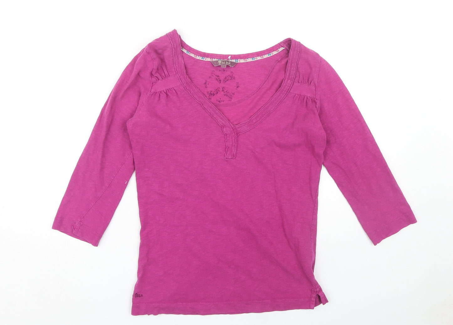 Fat Face Women's Pink V-Neck T-Shirt Size 10