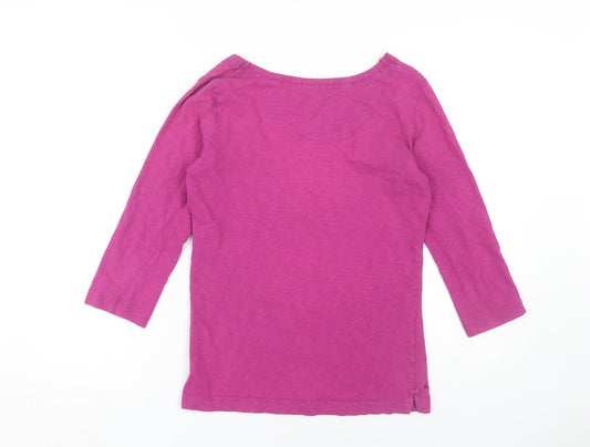 Fat Face Women's Pink V-Neck T-Shirt Size 10