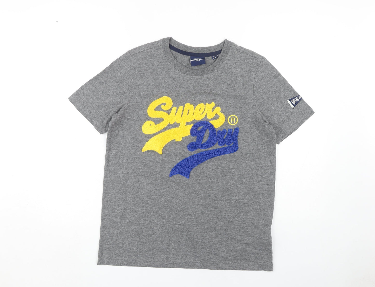 Superdry Women's Grey Crew Neck T-Shirt, Size 10, Casual