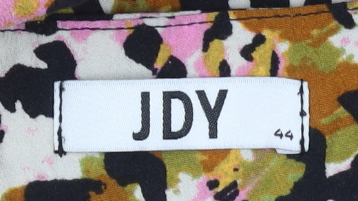Brand and care label for JDY Women's Multicoloured Animal Print Skirt, size 16