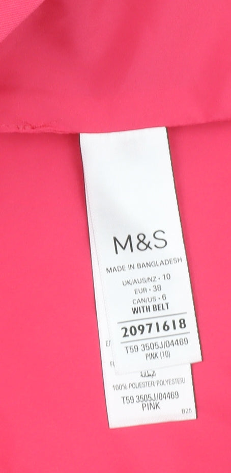 Marks and Spencer Pink Waistcoat Women Size 10 Belted