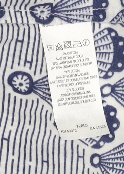 French Connection Women's Blue Geometric Blouse Size 8