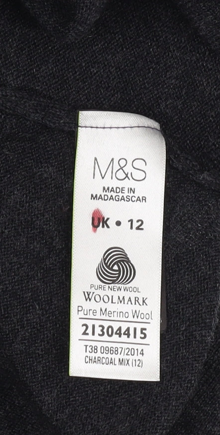 Marks and Spencer Women's Multicoloured Wool Pullover, Size 12