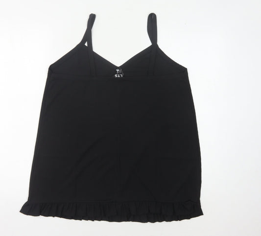 Womens UK Size 10 Long Tall Sally Black Polyester Blend Tank