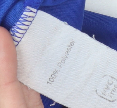 Brand and care label for Puma boys’' blue athletic football shorts -, size M