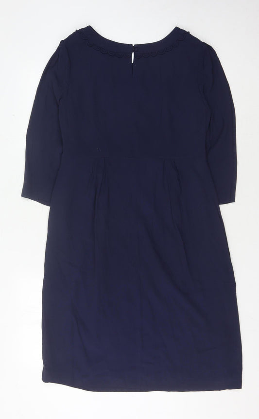 Boden Women's Blue 3/4 Sleeve Dress Size 12