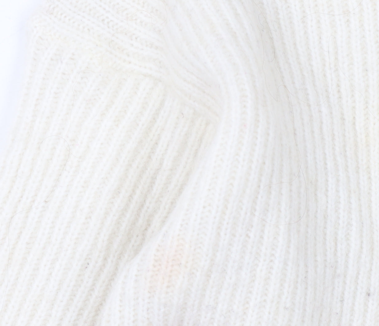 Womens UK 10 Relaxed Fat Face Ivory Pullover Waffle-Knit