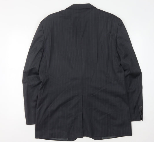 Moss Men's Grey Striped Suit Jacket, Chest 42, Regular Fit