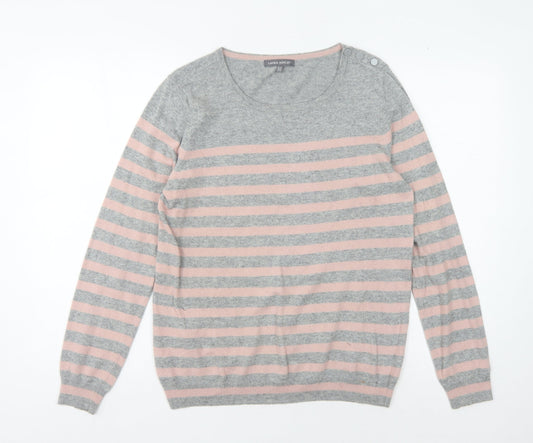 Laura Ashley Women's Multicoloured Striped Pullover Jumper - Size 12