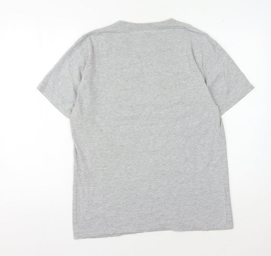 Champion Men's Grey Medium Crew Neck T-Shirt with Logo
