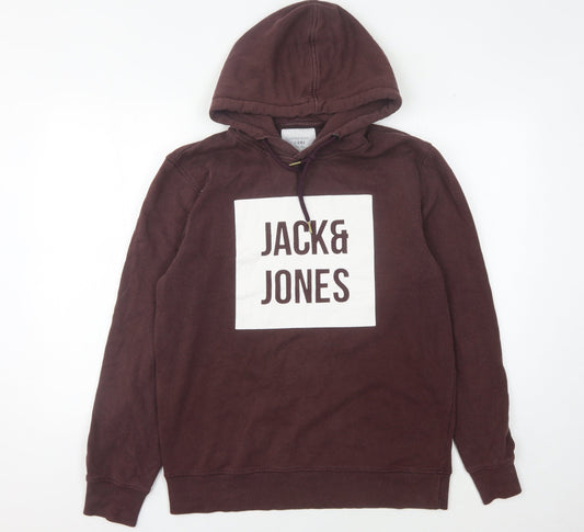 Mens UK L Regular JACK & JONES Brown Pullover Hoodie