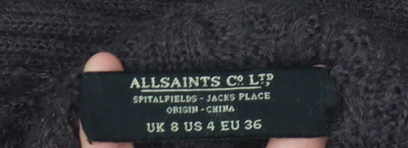 AllSaints Women's Brown Open Front Cardigan Size 8