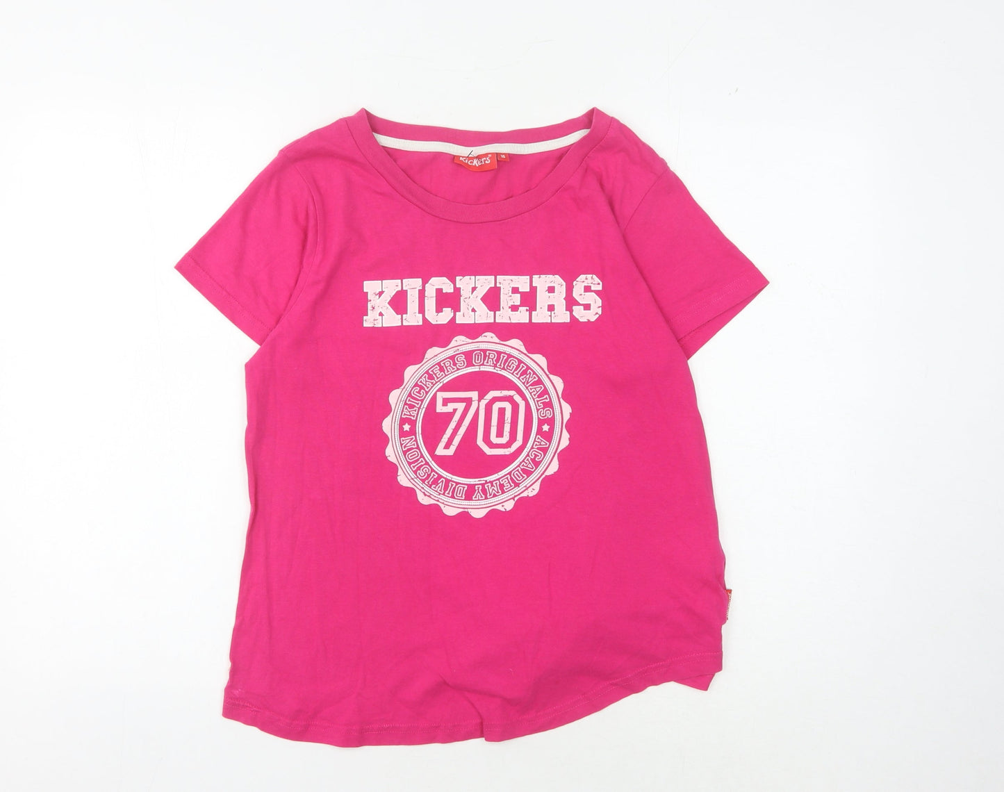 Kickers Women's Pink T-Shirt Size 16 Cotton Casual