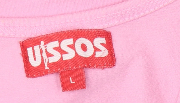 Uissos Women's Pink Tank Top, L, Summer Casual