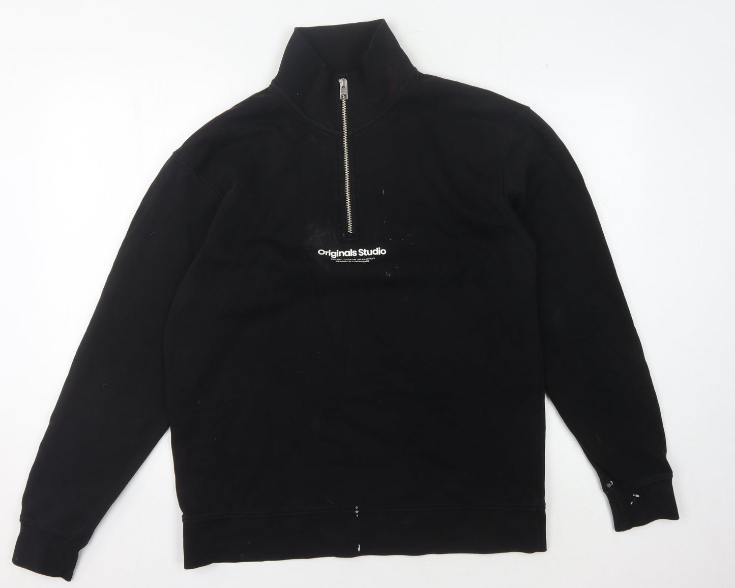 Jack & Jones Men's Black 1/4 Zip Sweatshirt L