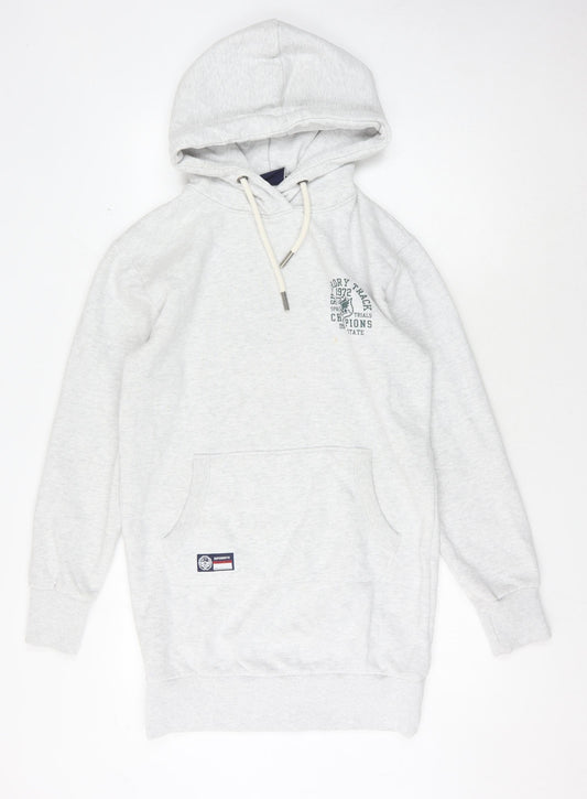 Womens UK 10 Regular Superdry Grey Pullover Hoodie