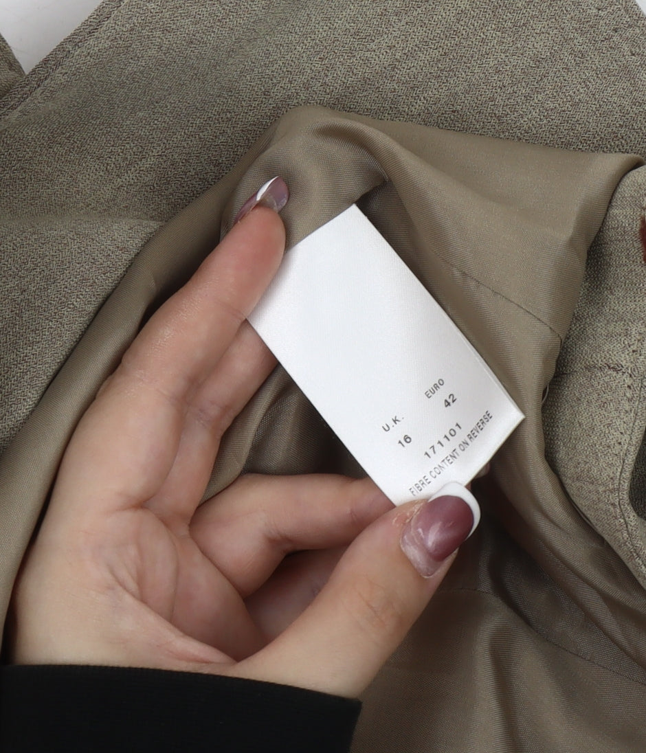 Brand and care label for Alex & Co. Women's Beige Blazer Sz 16 Wool Blend