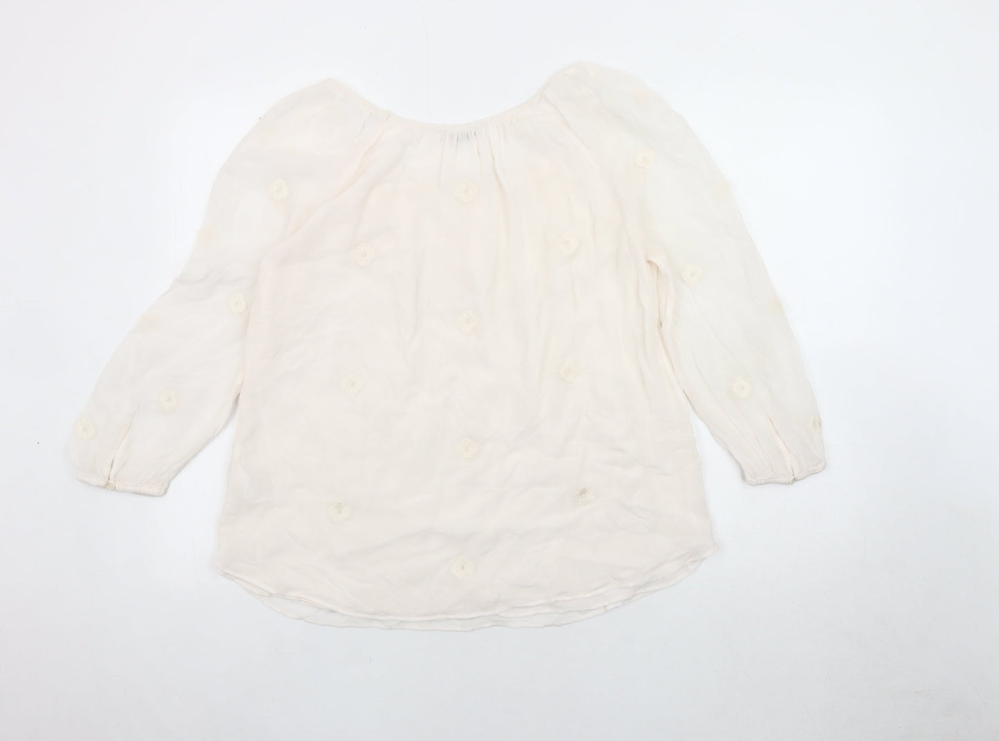 REPEAT Women’s Ivory 3/4 Sleeve Tunic Blouse Size 10