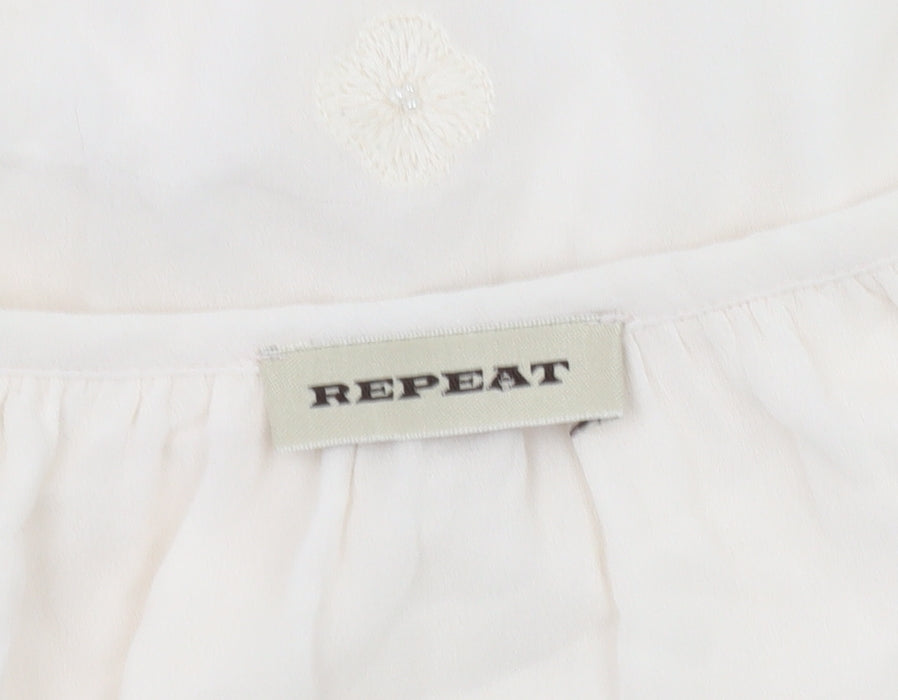 REPEAT Women’s Ivory 3/4 Sleeve Tunic Blouse Size 10