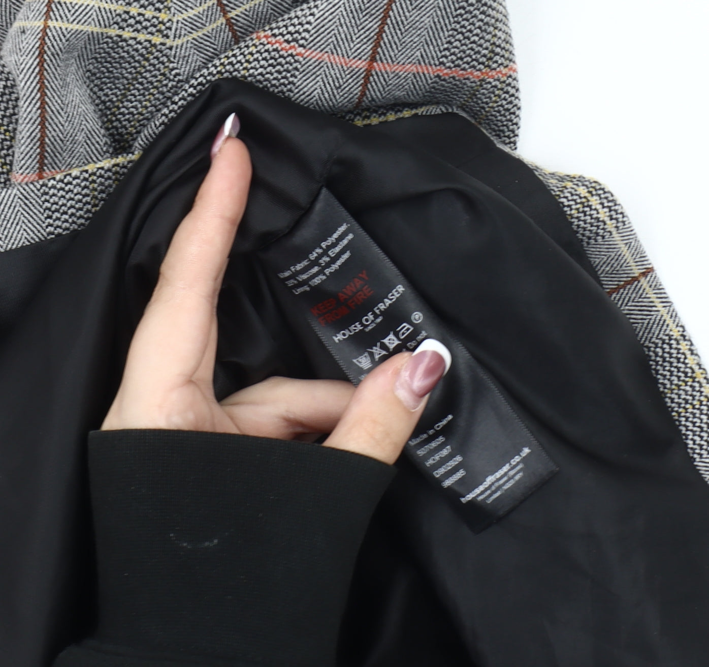 Label Lab Women's Grey Plaid Short Pencil Skirt Size 12