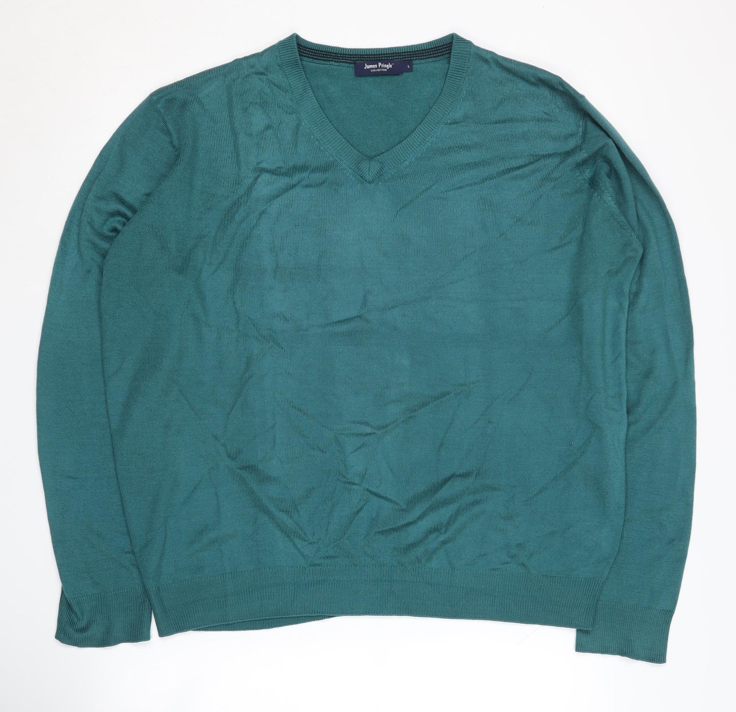 James Pringle Men's Green V-Neck Pullover Jumper