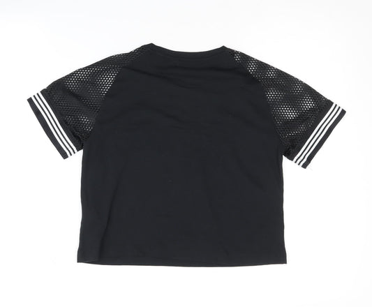 Adidas Women's Black XS Crew Neck Raglan Sleeve T-Shirt