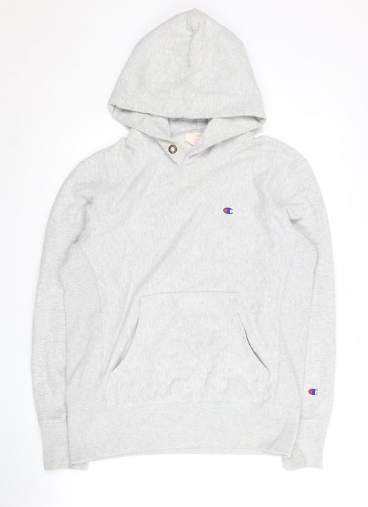 Champion Men’s Grey Large Pullover Hoodie with Logo