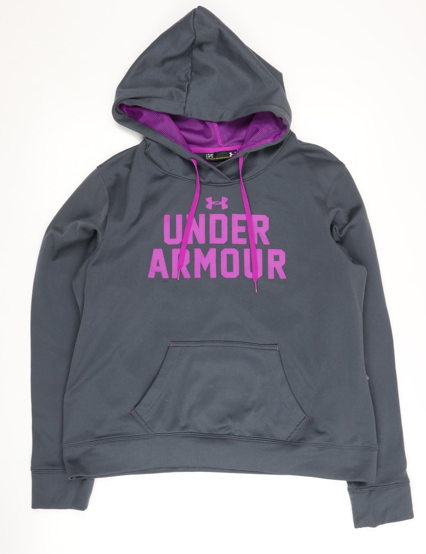 Under Armour Women's Grey Hoodie, L, Polyester, Hooded