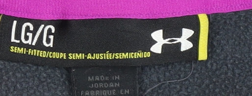 Under Armour Women's Grey Hoodie, L, Polyester, Hooded