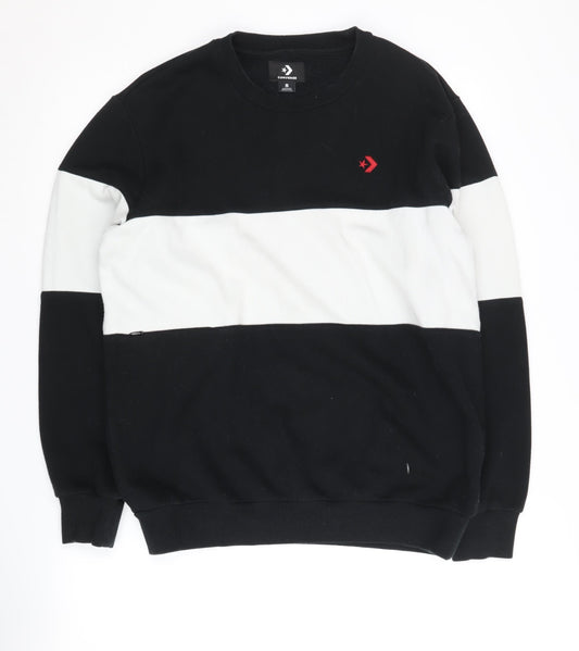 Mens UK S Regular Converse Black Pullover Sweatshirt
