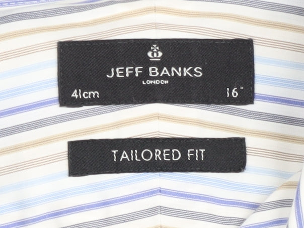 Jeff Banks Men's Multicoloured Striped Dress Shirt