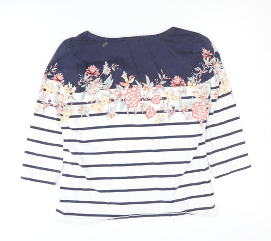 Womens UK Size 10 Laura Ashley Multicoloured 100% Cotton T-Shirt