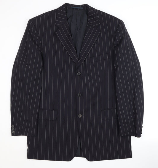 Hugo Boss Men's Blue Striped Blazer, Size UK 42