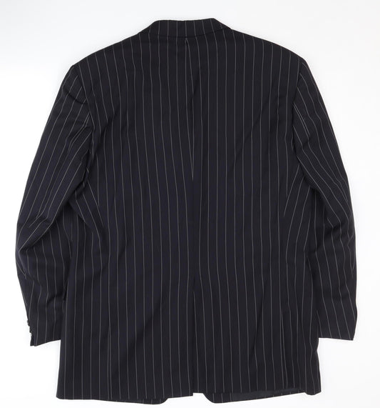 Hugo Boss Men's Blue Striped Blazer, Size UK 42