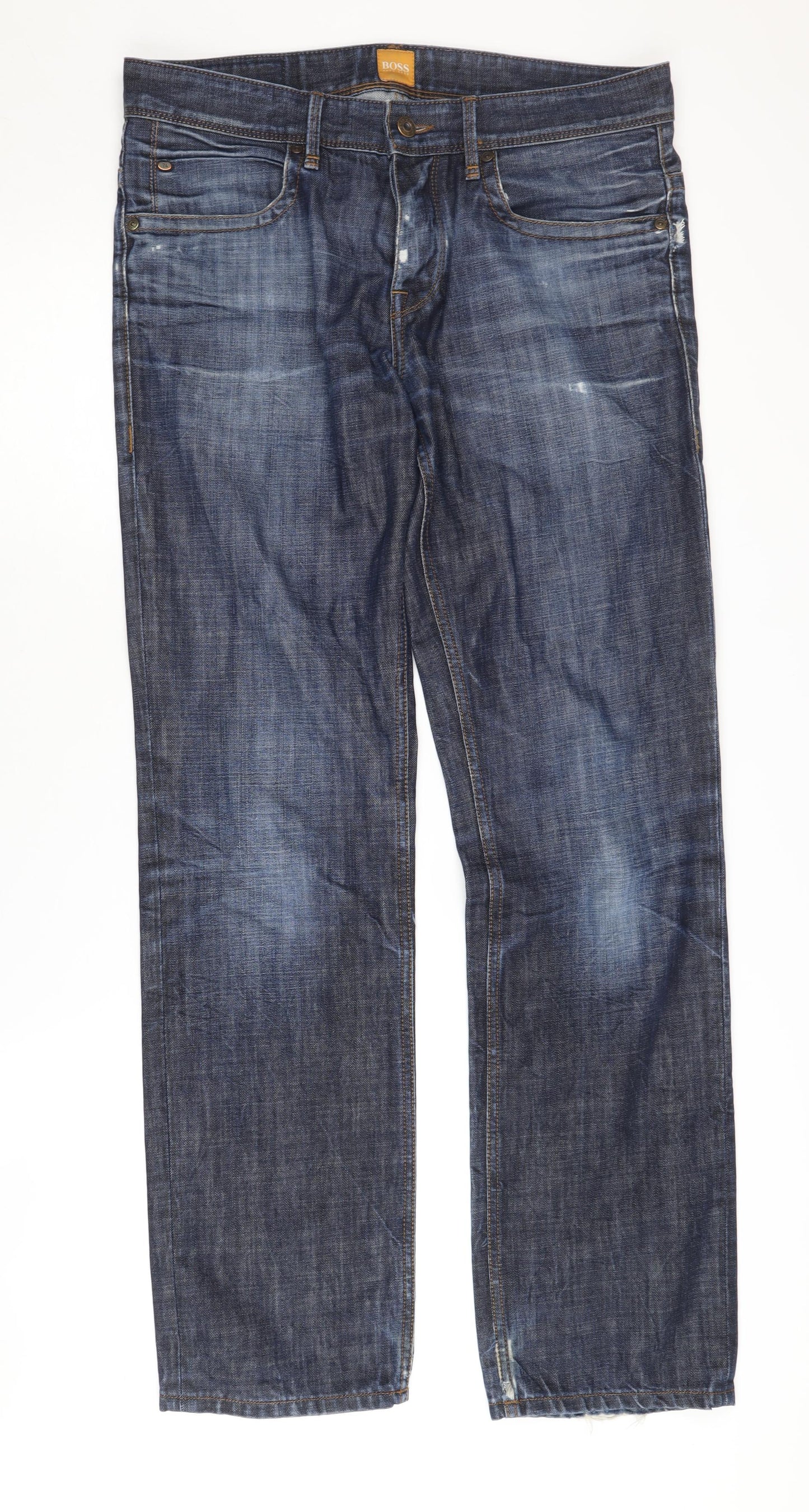 Hugo Boss Men's Blue Distressed Jeans Size 33