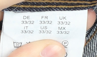 Hugo Boss Men's Blue Distressed Jeans Size 33