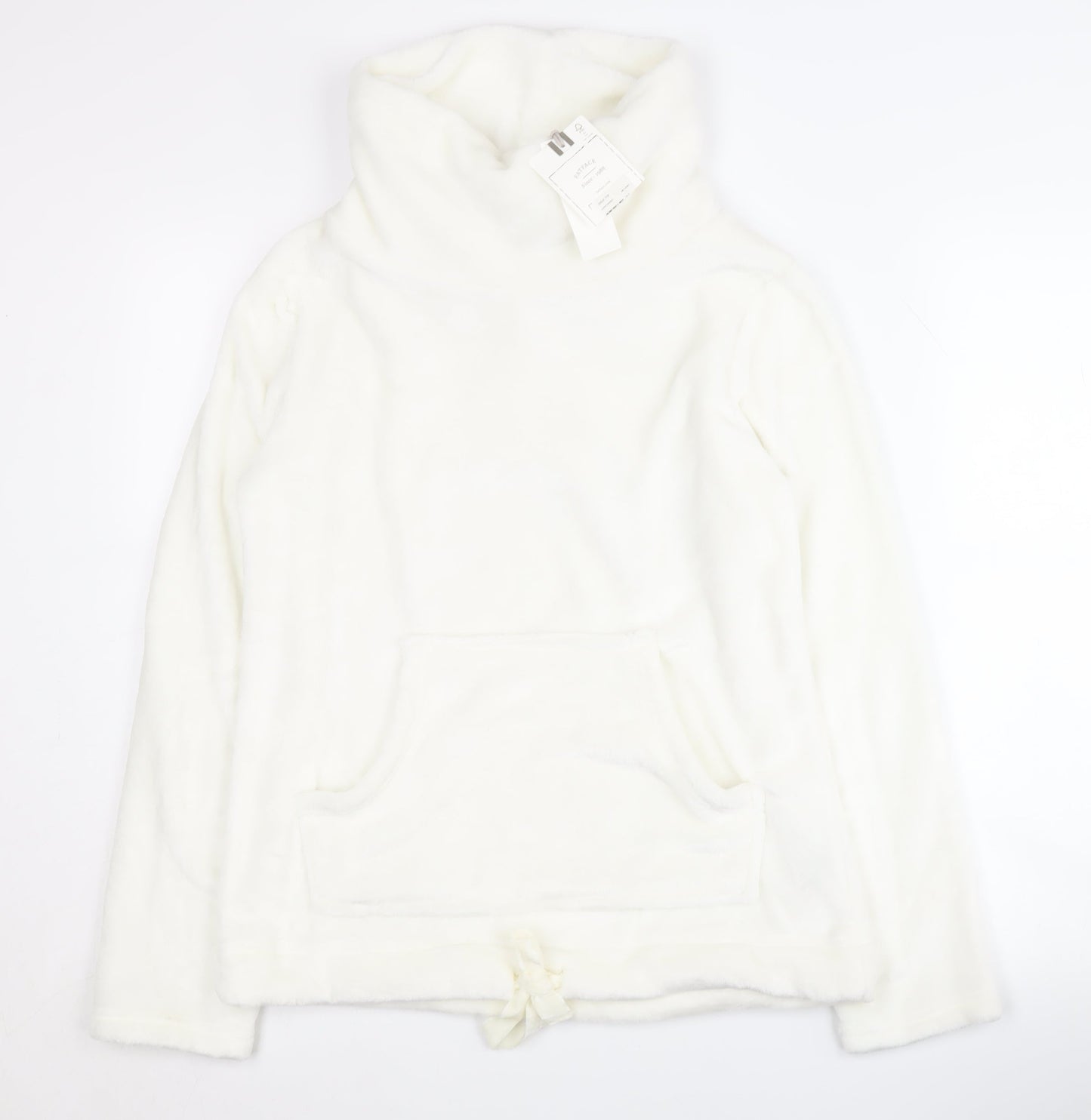 Fat Face Women's White Cowl Neck Winter Sweatshirt Size 8