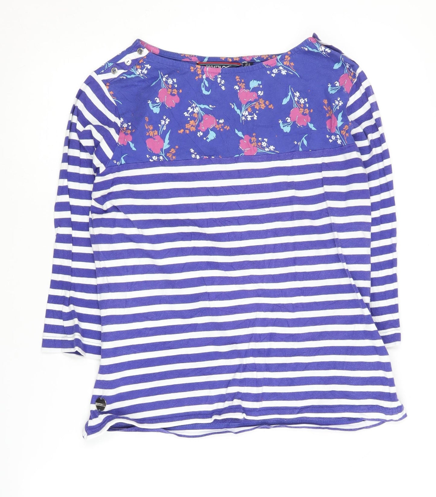 Regatta Women's Multicoloured Stripe T-Shirt Size 12