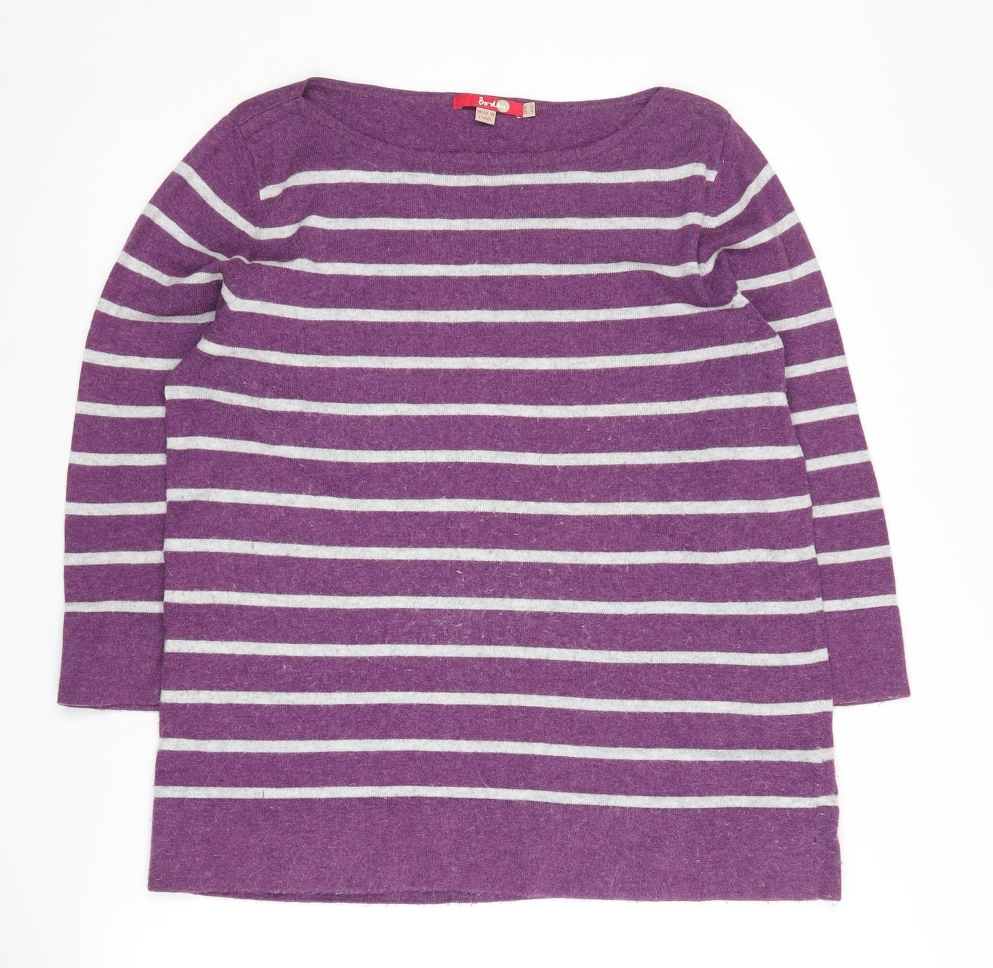 Boden Women's Purple Striped Pullover Jumper Size 16