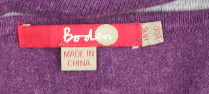 Boden Women's Purple Striped Pullover Jumper Size 16