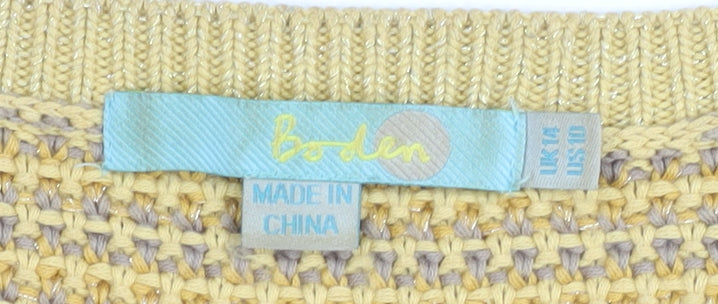 Boden Women's Yellow Knit Pullover Jumper Size 14
