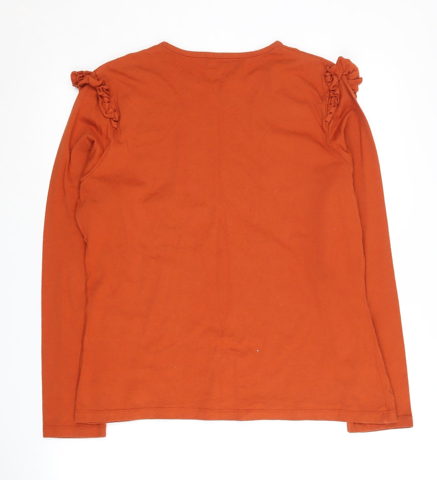 Joe Brown Women's Orange Ruffle T-Shirt Size 16
