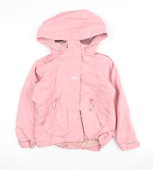 Helly Hansen Girls Pink Waterproof Rain Jacket 6 Years