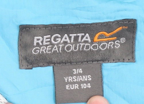 Additional view of Regatta boys’ blue waterproof jacket 3-4 years hooded